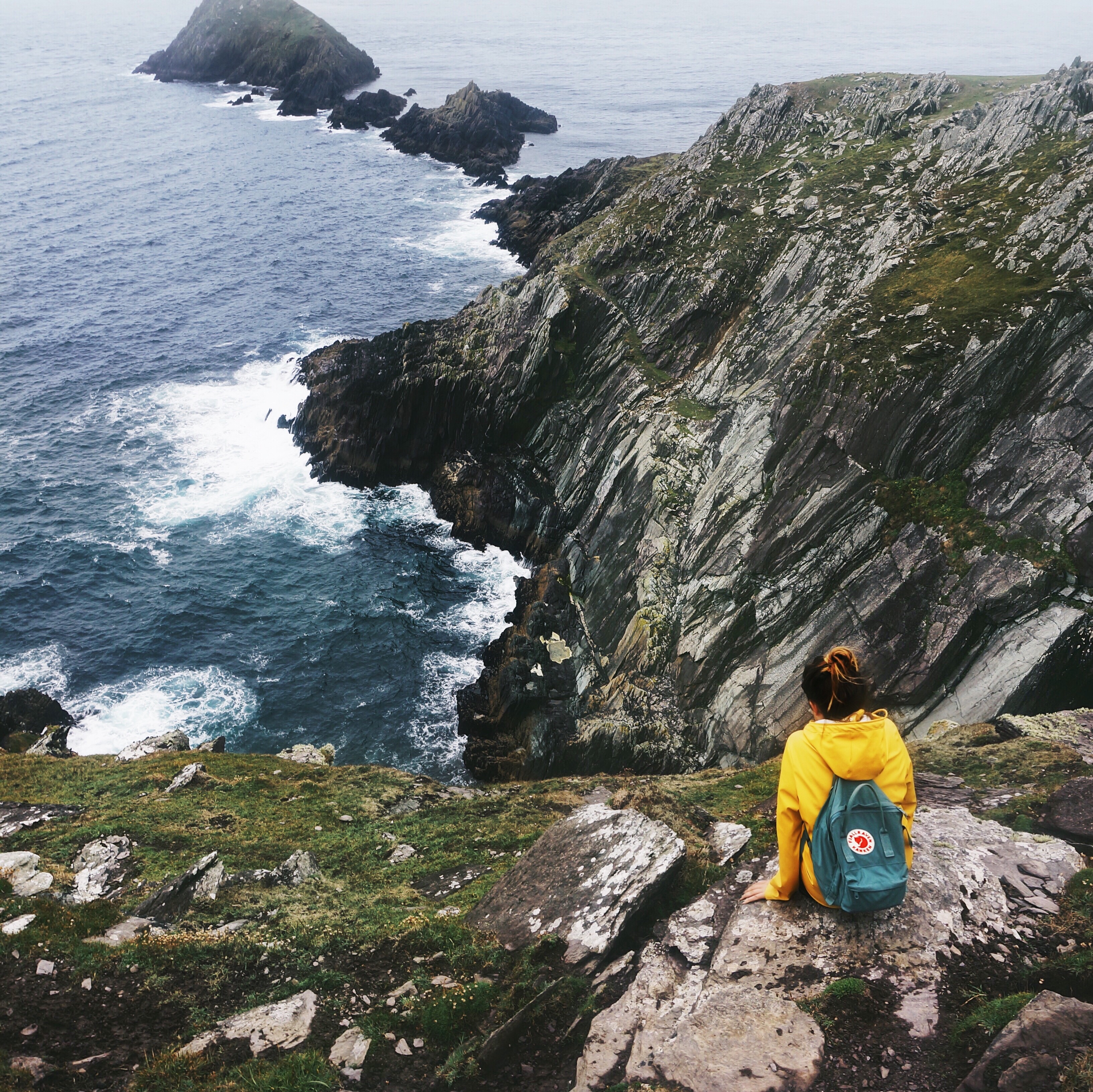 Irland, Sehenswürdigkeiten, Highlight, Klippen Cliffs, Regenjacke, Abenteuer